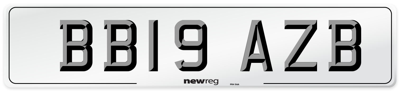 BB19 AZB Number Plate from New Reg